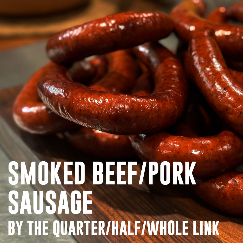 SMOKED BEEF/PORK SAUSAGE | LOVE AND SMOKE BARBECUE SMOKED BEEF/PORK SAUSAGE | LOVE AND SMOKE BARBECUE